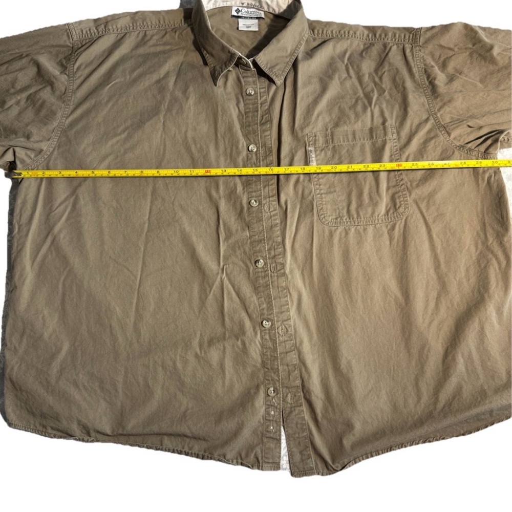COLUMBIA Men's Khaki Long-Sleeved Casual Button Down Collared Shirt Size 4XL - Picture 6 of 8